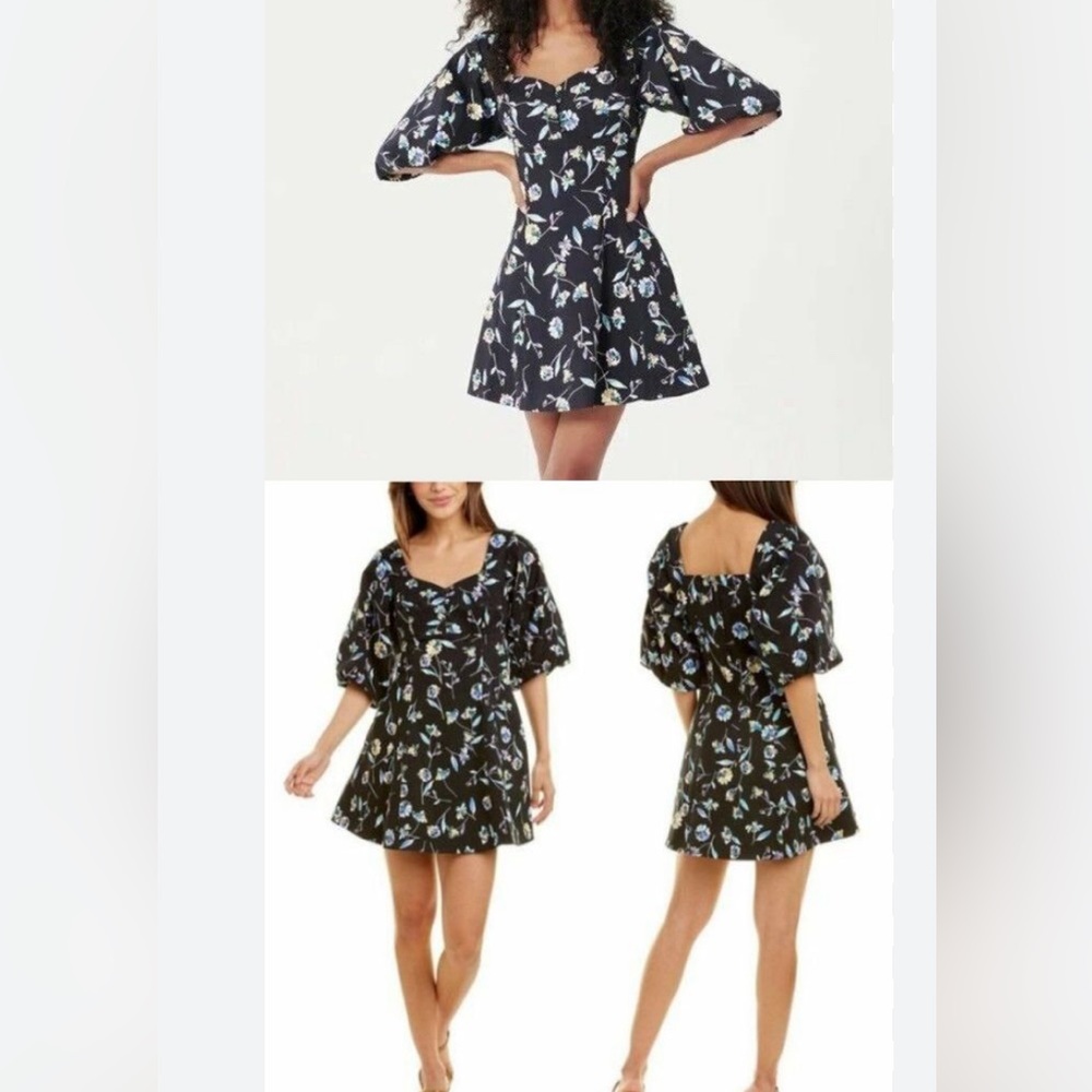 NICHOLAS  Floral size 8 puff sleeve mini dress- perfect- SPRING EVENING attire